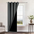 Yakamok 100% Blackout Curtains 84 Inches Long, 2 Thick Layers Heat and Full Light Blocking Soft Thermal Insulated Drapes for Bedroom(52" Wide Each Panel, Dark Grey, 1 Panel)