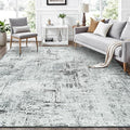 Rugflix 5x7 Washable Area Rugs, Neutral Boho Carpet Living Room Rug Non Slip Stain Resistant, Large Area Rug for Indoor Bedroom Dining Room Office, Blue/Grey