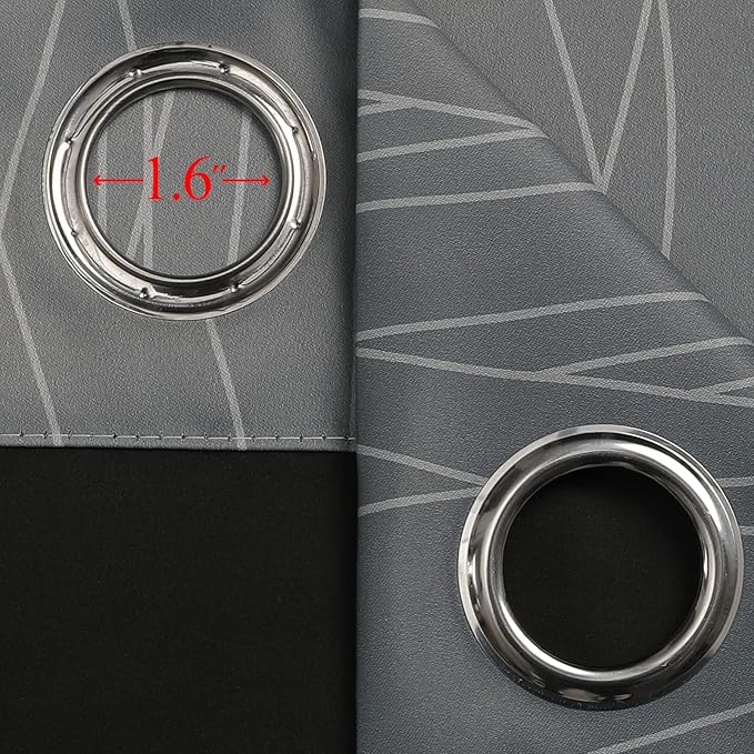 Estelar Textiler Grey and Greyish White Gradient Blackout Curtains 102 Inches Long for Bedroom, Thermal Insulated Full Room Darkening Ombre Gray Grommet Drapes for Living Room, 52Wx102L, 2 Panels