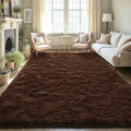 LOCHAS Ultra Soft Indoor Modern Area Rugs 9x12 Fluffy Living Room Carpets for Children Bedroom Home Decor Nursery Rug, Brown