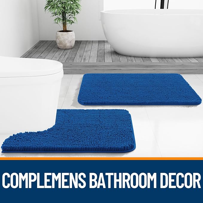 OLANLY Bathroom Rugs 24x16, Extra Soft Absorbent Chenille Bath Rugs, Rubber - Image 8