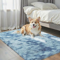Small Rug Throw Rugs for Bedroom, Mini Area Rug, Fluffy Blue Carpet, Affordable Door Entryway Indoor Inside Front Entrance Dog 2x3 Mat, Home Decor Aesthetic(2 x 3, Dark Blue Tie-Dyed)