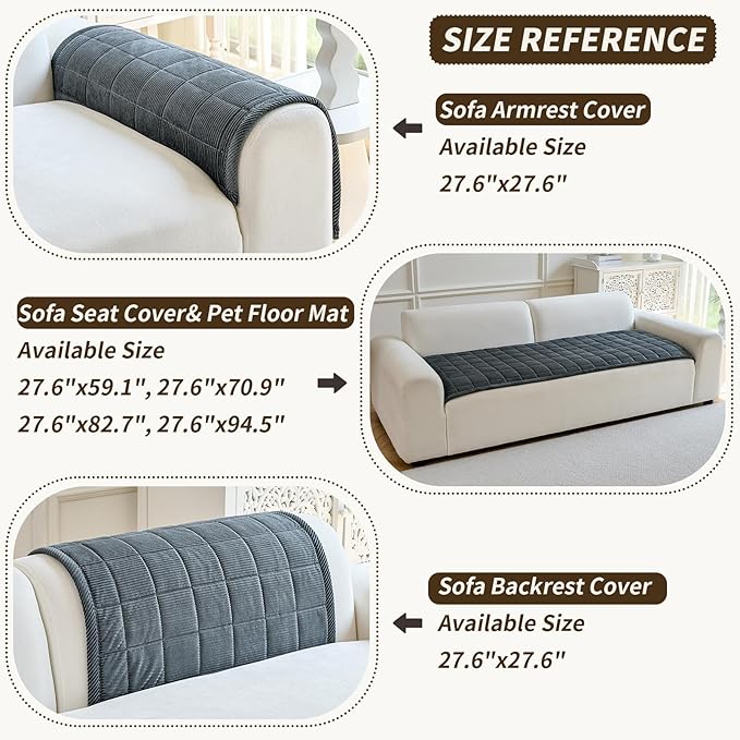 Couch Covers for Dogs Washable, Non Slip Couch Covers for Loveseat Sofa Pet Friendly, Soft Fuzzy Sofa Covers for Pet, Dog Couch Cover Furniture Protector(1PC,Dark Grey,27.6"x59.1")