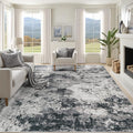 8x10 Area Rugs for Living Room, Washable Modern Abstract Large Area Rug Neutral Soft Non Slip Kids Rug Stain Resistant Indoor Carpet for Bedroom Nursery Dining Room Playroom(Black, 8'x10')
