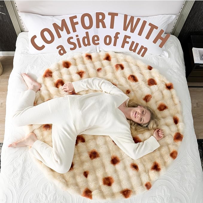 Cozy Bliss Burrito Faux Fur Throw Blanket for Couch, Fuzzy Soft Plush Thick Tortilla Bubble Blanket for Sofa Bedroom, Taco Food Blanket Funny Birthday Gift, 60 Inches