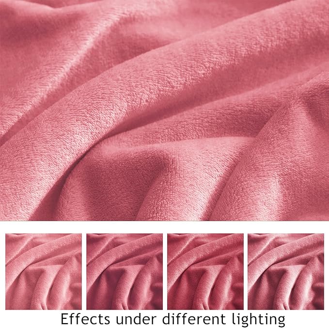 KMUSET Fleece Blanket Salmon Pink Lightweight Super Soft Cozy Fuzzy Bed Blankets Microfiber Factory Shop