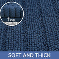 Bath Rug 36 x 24 Inch Chenille Microfiber, Non-Slip Quick-Dry