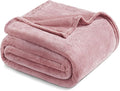 Exclusivo Mezcla Fleece Blanket King Size for Bed, Super Soft and Warm, All Season, Cozy, Plush, Lightweight, 90x104 Inches, Dusty Pink
