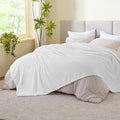 BEDELITE Fleece Blanket, Large King Size for Bed, 3D Jacquard Decorative White Fuzzy Blanket, Soft and Cozy Warm Plush Fluffy Throw All Seasons Suitable, 108x90Inches