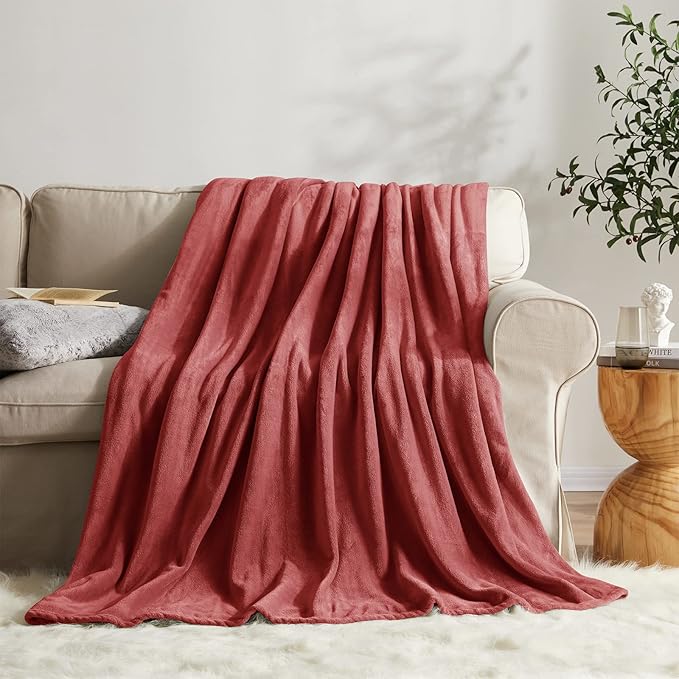 KMUSET Fleece Blanket Throw Size Coral Lightweight Super Soft Cozy Luxury Bed Blanket Microfiber