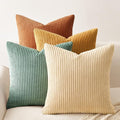 Topfinel Decorative Throw Pillow Covers Cushion Cases, Set of 4 Soft Velvet Modern Double-Sided Designs, Mix and Match for Home Decor, Pillow Inserts Not Included (12x12 inch, Orange/Teal)