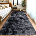 Pionblank Fluffy Runner Rugs for Bedroom 2x6, Modern Shaggy Area Rug for Hallway Living Room, Plush Soft Fuzzy Bedside Carpet for Kids Girls Boys Room Nursery Decor, Dark Grey