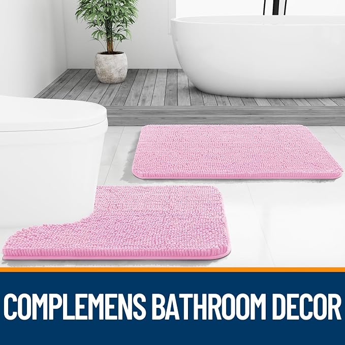 OLANLY Bathroom Rugs 47x24, Extra Soft Absorbent Chenille Bath Rugs, Rubber - Image 7