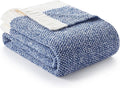 Snuggle Sac Royal Blue Throw Blankets for Couch, Super Soft Warm Blankets Cozy Knit Fuzzy Plush Lightweight Throws for Sofa, Bed,Living Room, Royal Blue, 50x60 inches