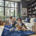 3x5 Rug, Bedside Preppy Dorm Area Rug, College Essentials Small Carpets for Bedroom, Anti Slip Living Room Rugs Home Decor (Royal Blue, 3 x 5)
