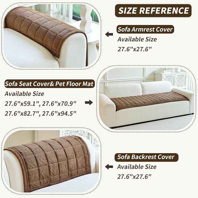 Couch Covers for Dogs Washable, Non Slip Couch Covers for Loveseat Sofa Pet Friendly, Soft Fuzzy Sofa Covers for Pet, Dog Couch Cover Furniture Protector(1PC,Dark Brown,27.6"x27.6")