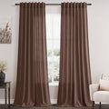 Nanspring Mocha Mousse Curtains 96 Inch Long 2 Panel Set Back Tab Rod Pocket Linen Textured Light Filtering Linen Textured Boho Aesthetic Room Decor for Bedroom and Living Room 8Ft 52x96 Inch