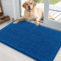 OLANLY Dog Door Mat for Muddy Paws 35x24, Absorbs Moisture and Dirt, Absorbent Non-Slip Washable Doormat, Quick Dry Chenille Mud Mat, Entry Indoor Entryway Carpet for Inside Floor, Deep Navy Blue