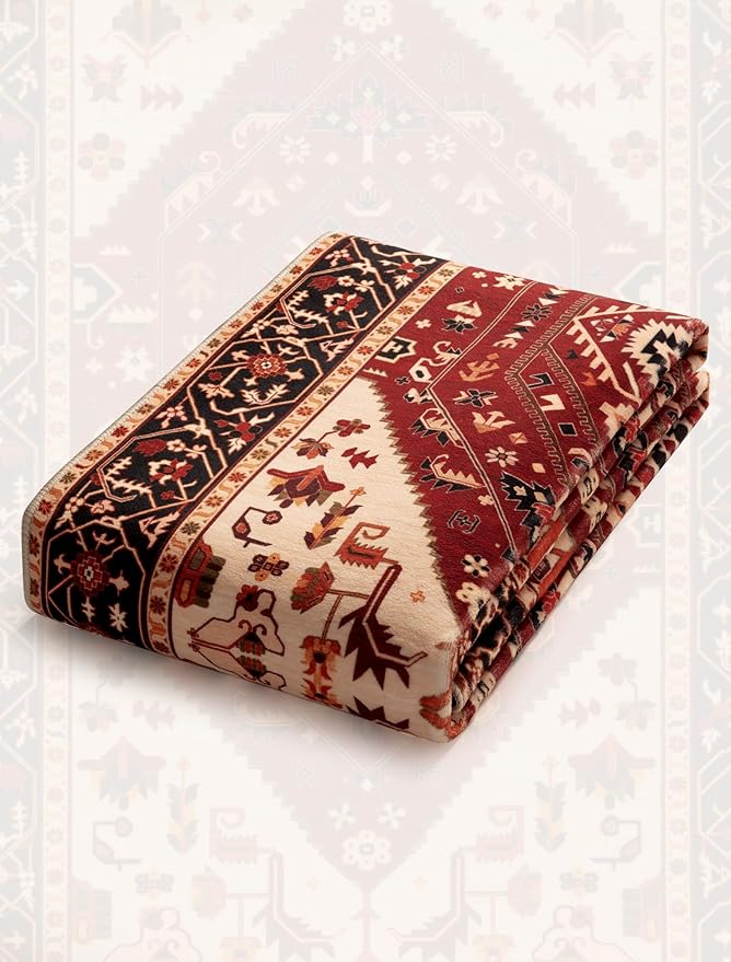 SERISSA Runner Rug for Hallways, 2'6"x8' Washable Non Slip Kitchen Runner Rug, Long Boho Rug Vintage Red Black Hallway Stair Ultra Soft Print Floor Carpet for Bedroom Bathroom Laundry Room