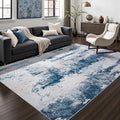 Toneed Abstract Area Rug Modern Washable Rug Soft Non Slip Rug Low Pile for Bedroom Living Room Dining Room Dusty Teal Grey 5x8 Feet