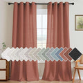 H.VERSAILTEX Living Room Linen Curtains Semi Sheer Curtains Nickel Grommet Curtain Energy Saving Light Filtering Window Treatments Panels for Bedroom, Rust, 2 Panels, 52 x 108 - Inch