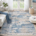 5x7 Area Rugs for Living Room, Washable Modern Abstract Large Area Rug Neutral Soft Non Slip Kids Rug Stain Resistant Indoor Carpet for Bedroom Nursery Dining Room Playroom(BlueBeige, 5'x7')