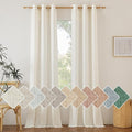 NICETOWN Linen Curtains 96 inches Long for Living Room, Grommet Vertical Drapes Privacy Added with Light Filtering Window Treatments for Bedroom, Natural, W42 x L96, 2 Pieces