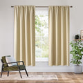RYB HOME Bedroom Blackout Curtains 72 inches Long, 100% Blackout Thermal Insulated Noise Reducing Curtains for Living Room Nursury, 34 inches Wide by 72 inches Long, Biscotti Beige