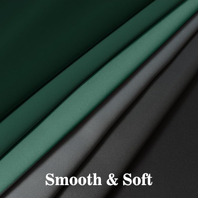 Yakamok Blackout Ombre Dark Green and Black Curtains-Gradient Room Darkening Curtain, Grommet Thermal Insulated Light Blocking Window Drapes Curtain for Living Room Bedroom,52 x 54 Inch,2 Panels