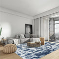 Area Rugs Washable Rug, 10x14 – Blue, Modern Abstract Living