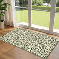 Front Door Mat Indoor Entrance - 2x4.3 Ft Boho Washable Layered Doormat Outdoor Entrance Porch Rug Non-Slip Spring Sage Green Leaf Runner Rug for Kitchen Bedroom Laundry Room Porch Decor
