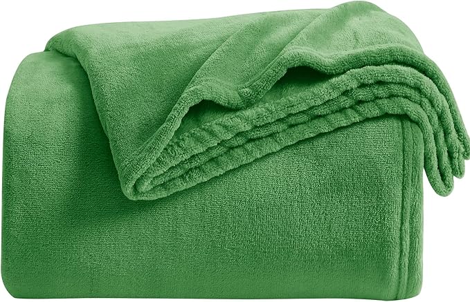 KMUSET Fleece Blanket Throw Size Emerald Lightweight Super Soft Cozy Luxury Bed Blanket Microfiber