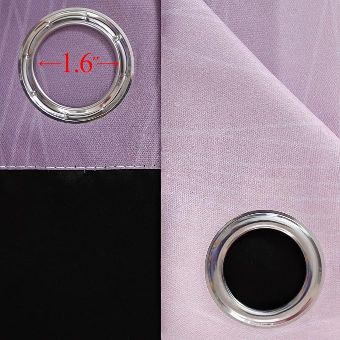 Estelar Textiler Purple and Pink Ombre Blackout Curtains 102 Inches Long 2 Panels Set, Thermal Insulated Drapes for Bedroom, Full Light Blocking Grommet Gradient Curtains for Living Room, 52Wx102L