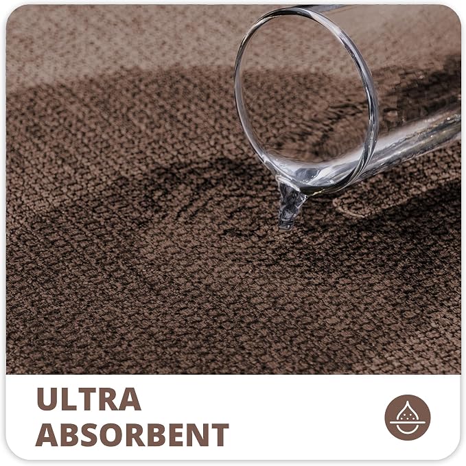 Bath Rug Runner, Ultra Thin Non-Slip Quick Dry Mat, Brown 2x5 ft