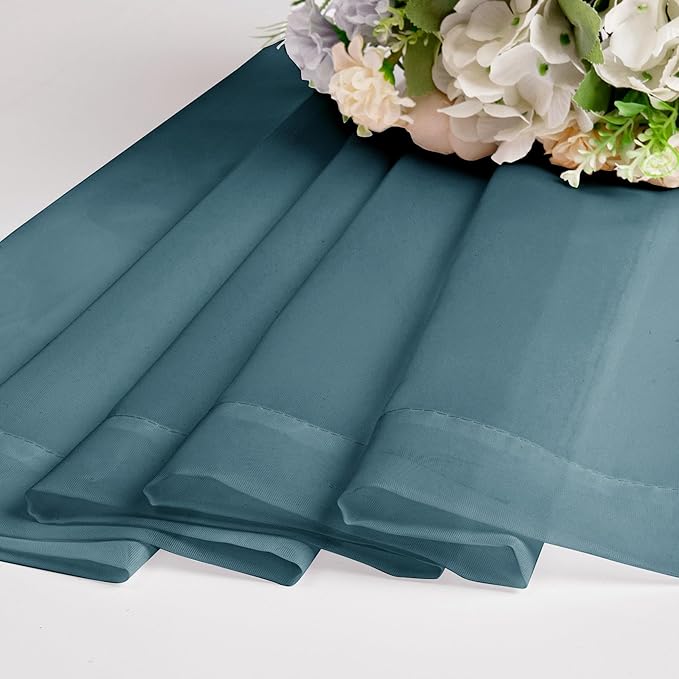 OWENIE Dusty Blue Sheer Curtains 90 Inches Long 2 Panels Set for Living Room Bedroom, Light Filtering Rod Pocket Clear Sheer Curtain 2Pcs, Each 42" W x 90" L, Total 84 Inch Width