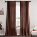 Nanspring Rustic Brown Linen Curtains 108 Inches Long for Living Room Bedroom 2 Panels Set Extra Long Back Tab Curtain Light Filtering Sheer Drapes Floor to Ceiling Curtain for Large Windows 52x108
