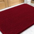 OLANLY Dog Door Mat for Muddy Paws 32x20, Absorbs Moisture and Dirt, Absorbent Non-Slip Washable Doormat, Quick Dry Chenille Mud Mat for Dogs, Entry Indoor Entryway Carpet for Inside Floor, Red