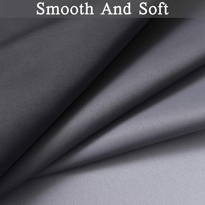SimpleHome Ombre Curtains 52 x 63 Inch for Bedroom 2 Panels, Gradient Grey White to Black Light Blocking Thermal Insulated Grommet Room Darkening Window Curtain/Drapes for Living Room