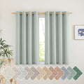 NICETOWN Linen Blend Kitchen Curtains 54 inches Long, Grommet Cafe Curtains & Drapes Privacy Added with Light Filtering Window Treatments for Nuersery, Sage Green, 2 Panels, W55 x L54