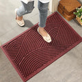 HIYARD Sturdy Front Door Mat, Absorbent Muddy Dirt Resist Welcome Door Mats Outdoor Indoor, Stain and Fade Resistant, Non-Slip Backing Entry Mat Low Profile Doormat for Entryway, 36×24, Red