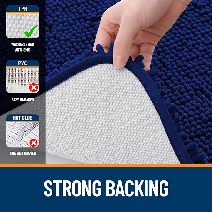 OLANLY Toilet Rugs U-Shaped 20x20, Extra Soft Absorbent Chenille Contour - Image 6