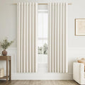 Guken Cream 100% Blackout Cream Linen Curtains 52 Inch Wide by 76 Inch 2 Panels Set for Living Room Bedroom Back Tab Thermal Insulated Black Out Drapes Room Darkening Window Curtains