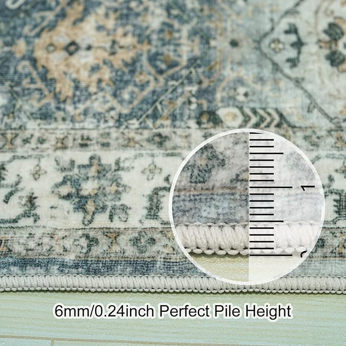 TOPRUUG Washable Runner Rug 2x12 - Hallway Runner Rug Kitchen Rugs and Mats Non Skid Washable Waterproof Carpet Runner for Living Room Bedroom Bathroom (Grey, 2x12)