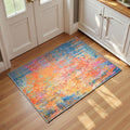 Entrance Rugs Indoor 2x3 Colorful Entry Rug Washable Abstract Rainbow Small Area Rug Non-Slip Low Pile Throw Rugs for Entryway, Kitchen Floor, Front Door Indoor Door Mat, Bathroom, Bedroom Bedside