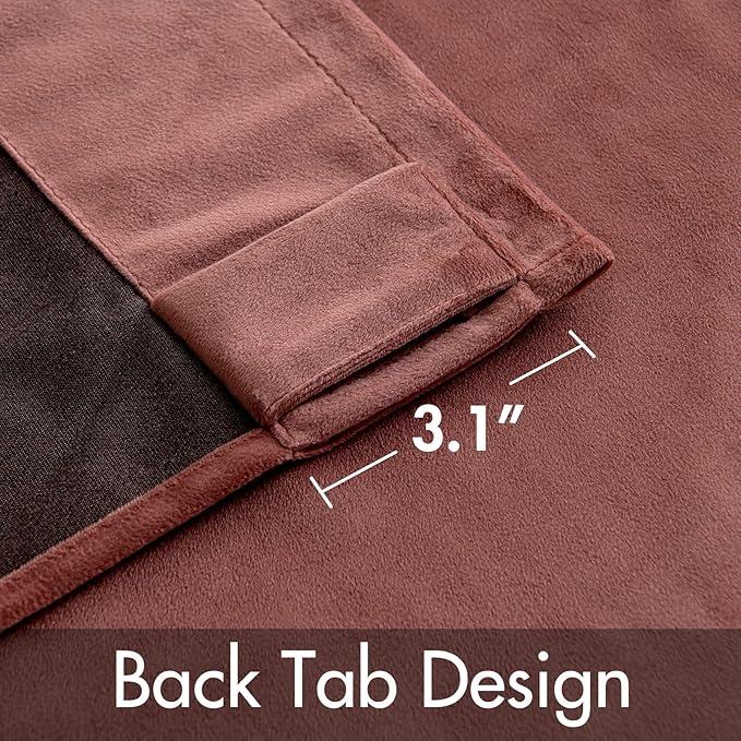 MIULEE Velvet Curtains 84 inches 2 Panels - Luxury Blackout Curtains for Bedroom Living Room Thermal Insulated Super Soft Window Drapes Rod Pocket & Back Tab, Dusty Rose Pink, W52 x L84 inches