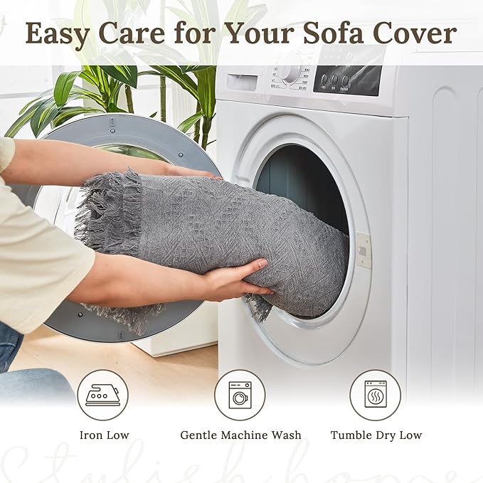 HOMERILLA Sectional Couch Covers for Sectional Sofa L Shaped Sofa Cover Blanket 2 Pieces L Shape Furniture Protector for Pets Dogs (Light Grey, XXX-Large)