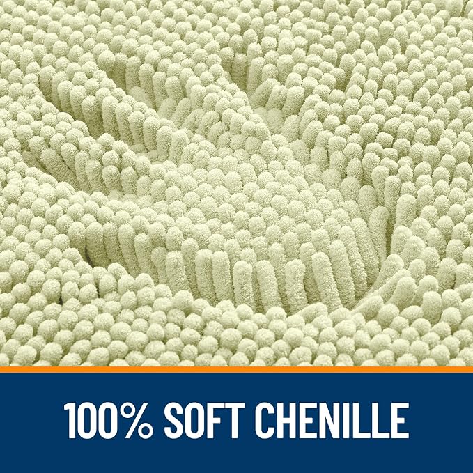 Bath Rugs 30x20 Inch Chenille, Quick Drying, Machine Washable, Vanilla