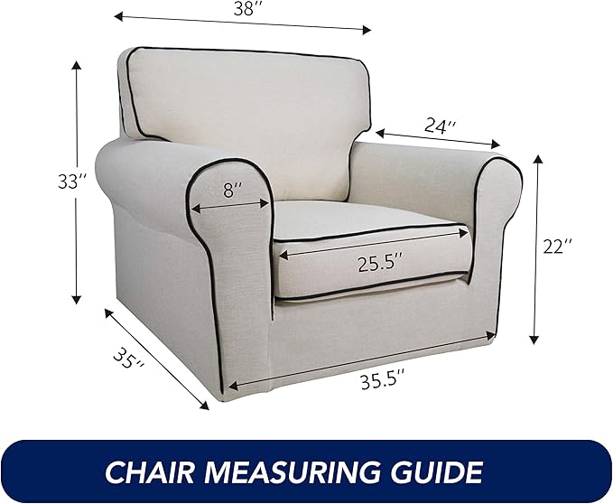 PureFit Super Stretch Chair Sofa Slipcover – Spandex Non Slip Soft Couch Sofa Cover, Washable Furniture Protector with Non Skid Foam and Elastic Bottom for Kids, Pets （Chair, Black）
