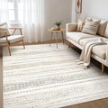 Nakagishi Area Rug Living Room Rugs: 4X6 Machine Washable Boho Large Neutral Farmhouse Stain Resistant Moroccan Indoor Floor Carpet for Bedroom Nursery Dorm Dining Room Home-Multi Color