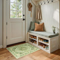 Area Rugs 2'x3' Kitchen Rugs Entry Rug Small Rugs for Entryway Kitchen Bathroom Door Mat Indoor Entrance,Washable Non Slip, Sage Green Yellow